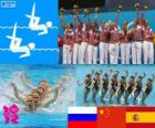 Podyum senkronize yüzme takımı, Rusya, Çin ve İspanya, Londra 2012